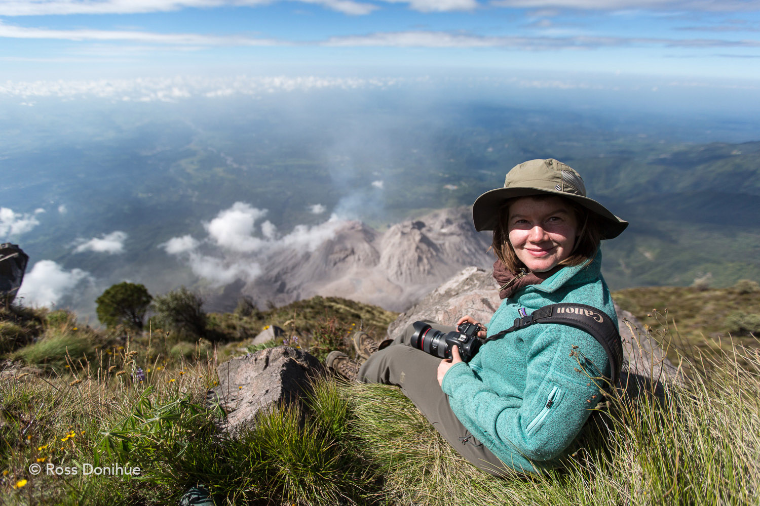 Gabby, on watch for an explosion from the active domes below.